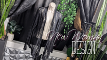 Load image into Gallery viewer, Black Lace New Woman Design Cardigan XL-1X
