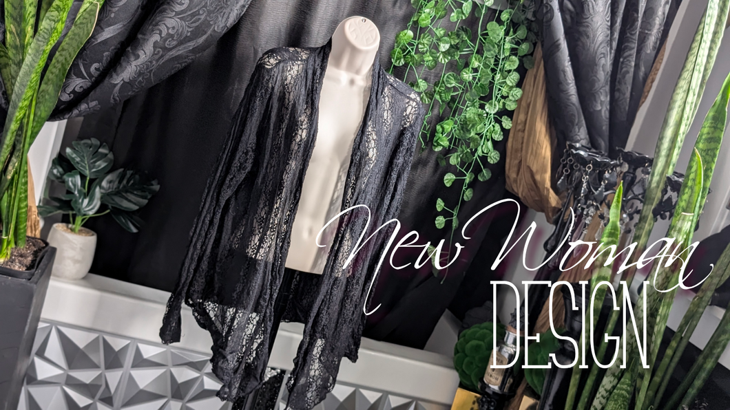 Black Lace New Woman Design Cardigan XL-1X