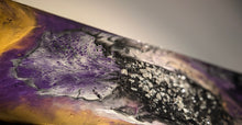 Load image into Gallery viewer, Wood Canvas Epoxy Resin Moonstone Crystal &quot;SPACE&quot; Art Piece
