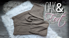 Load image into Gallery viewer, Oak + Fort Tan Oversize Wide Leg Cable Knit Pants LG
