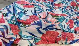 George Shear Floral LONG Maxi Dress Beach Cover-Up 3XL