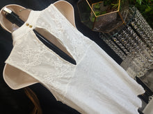 Load image into Gallery viewer, Candie&#39;s Victorian Ivory White Ribbed Knit Lace Tank Top LG
