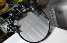 Load image into Gallery viewer, Handmade Skull &amp; Crystal Mirror w/Back Storage
