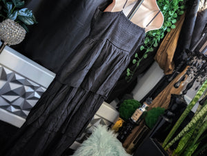 Rebellion Black Lace Ruffle Halter Maxi Dress XL