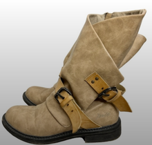 Load image into Gallery viewer, Blowfish Forta Tan Vegan Leather Biker Moto Ankle Boots 8.5
