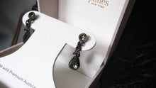 Load image into Gallery viewer, Smokey Gunmetal Grey Austrian Crystal Earrings
