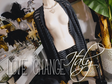 Load image into Gallery viewer, Love Change Italy Black Mesh Cardigan Sweater XL-XXL
