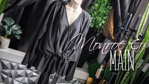 Monroe & Main Black Kimono Wrap Blouse XL