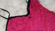Load image into Gallery viewer, Pink &amp; Black Lace Lingerie LG

