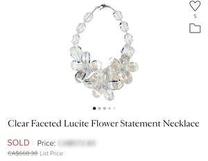 Smoked Glass Faceted Chunky Flower Necklace