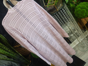 Arpeggio Knitwear Pink Mesh Cardigan Sweater LG