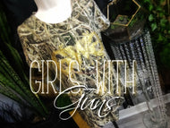 Girls with Guns Camo & Gold Glitter Graphic Tee XL