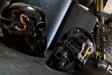 Load image into Gallery viewer, Gloss Black w/Gold Skull Salt &amp; Pepper Shakers
