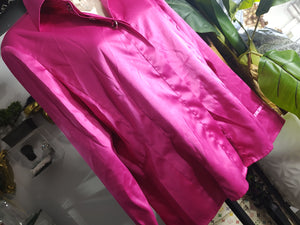 Lana Lee Hot Pink Satin Bling Dress Shirt sz10