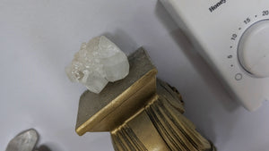 Gold Wall Sconces w/ Clear Quartz Crystals