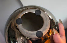 Load image into Gallery viewer, Chrome Crate &amp; Barrel Sphere &amp; Abbott Pebble **pebble is missing an end - sphere has discoloration marks** SHELF INCLUDED
