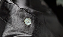 Load image into Gallery viewer, Fred David Black Silky Satin Blouse LG
