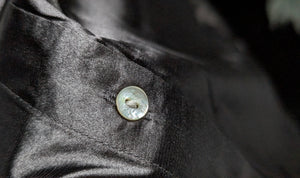 Fred David Black Silky Satin Blouse LG