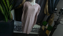 Load image into Gallery viewer, Revamped Dusty Rose Ribbed Knit Sweater Dress LG-XL
