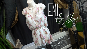 Emi & Joe Floral Rose Surplice Blouse MD