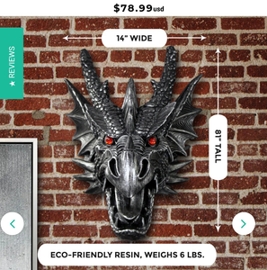 Wall Mount Dragon Head