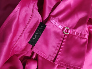 Lana Lee Hot Pink Satin Bling Dress Shirt sz10