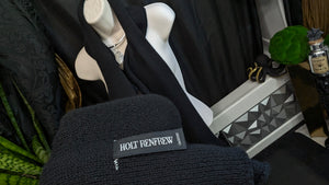 Holt Renfrew Black Spiral Sweater Scarf