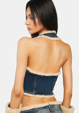 Load image into Gallery viewer, Dolls Kill Dark Blue Lara Denim Vest Crop Top XL-XXL
