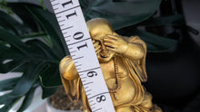Load image into Gallery viewer, Gold &quot;Hear, See, Speak No Evil&quot; Buddha Statue
