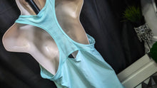 Load image into Gallery viewer, Adidas Teal Baby Blue Mesh Accent Fitness Tank Top LG
