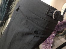 Load image into Gallery viewer, Daisy Fuentes Black Linen Pencil Buckle Skirt Sz4
