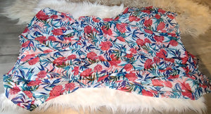 George Shear Floral LONG Maxi Dress Beach Cover-Up 3XL