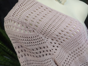 Arpeggio Knitwear Pink Mesh Cardigan Sweater LG