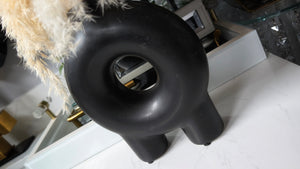 Pampas Grass Arrangement in Black Donut Vase