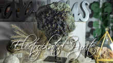 Load image into Gallery viewer, 8&quot; Electroplated Pyrite Crystal Cluster on Stand
