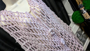 Lavender Purple Mesh Knit Poncho Shawl O/S