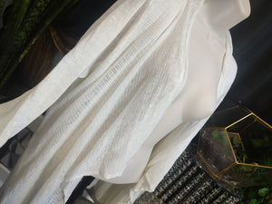 Maddison Ivory White Sheer Linen Cardigan XL