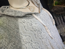 Load image into Gallery viewer, Grey &amp; White Lace Accented Sweater Hoodie XL
