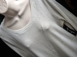 Lily Morgan Glittery Ivory Ribbed Sweater Top LG