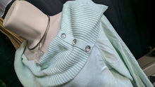 Load image into Gallery viewer, Candie&#39;s Mint Green Lace Accent Cowl Neck Sweater XL
