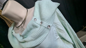 Candie's Mint Green Lace Accent Cowl Neck Sweater XL