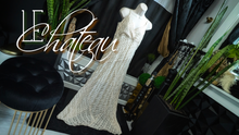 Load image into Gallery viewer, Le Chateau Bone Ivory Lace Mesh Knit Maxi Dress XXL
