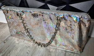 Icewear Insulated Metallic Silver Holographic Wine Cooler Purse NEW