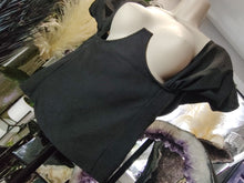 Load image into Gallery viewer, Pretty Little Thing Black Cross Over Bustier Halter Top sz14
