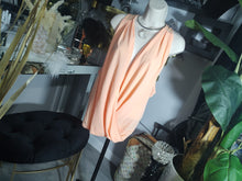 Load image into Gallery viewer, U2B Coral Orange Draped Cross Collar Lace Back Tank Top 2X
