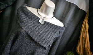 Candy Couture Grey Long Sleeve Knit Sweater Dress LG