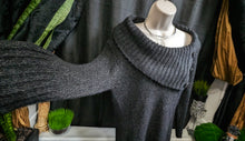 Load image into Gallery viewer, Candy Couture Grey Long Sleeve Knit Sweater Dress LG
