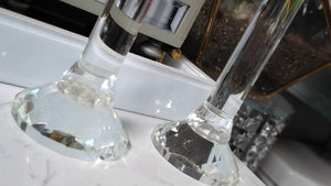 Crystal Taper Candle Holders x2