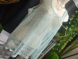 NEXT Aqua Baby Blue Sheer Mesh Tank Top SM-MD