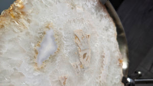 Stunning Druzy Agate Crystal Slab on Metal Stand